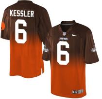 Nike Browns -6 Cody Kessler Brown Orange Stitched NFL Elite Fadeaway Fashion Jersey