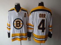 Boston Bruins -4 Bobby Orr CCM Throwback White Stitched NHL Jersey