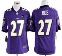 Nike Ravens -27 Ray Rice Purple Team Color With Art Patch Stitched NFL Game Jersey