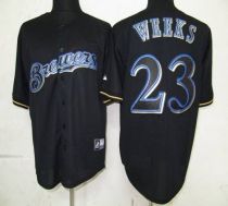 Milwaukee Brewers -23 Rickie Weeks Black Fashion Stitched MLB Jersey