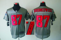 Autographed Nike New England Patriots -87 Rob Gronkowski Grey Shadow Patch Mens Stitched NFL Elite J