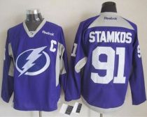 Tampa Bay Lightning -91 Steven Stamkos Purple Practice Stitched NHL Jersey