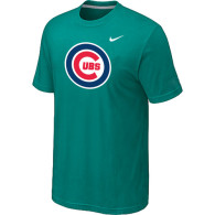 Chicago Cubs Nike Heathered Green Club Logo  T-Shirt