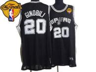 San Antonio Spurs -20 Manu Ginobili Stitched Black Finals Patch NBA Jersey
