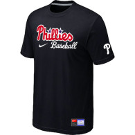 Philadelphia Phillies  Nike Short Sleeve Practice T-Shirt Black