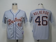 Detroit Tigers #46 Jose Valverde Grey Cool Base Stitched MLB Jersey