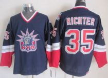New York Rangers -35 Mike Richter Navy Blue CCM Statue of Liberty Stitched NHL Jersey
