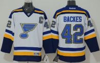 St Louis Blues -42 David Backes White New Road Stitched NHL Jersey