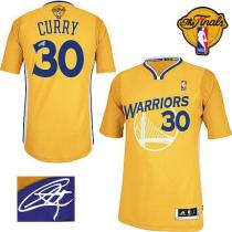 Revolution 30 Autographed Golden State Warriors -30 Stephen Curry Gold The Finals Patch Stitched NBA