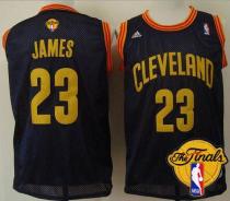 Cleveland Cavaliers -23 LeBron James Navy Blue Throwback The Finals Patch Stitched NBA Jersey
