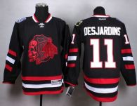 Chicago Blackhawks -11 Andrew Desjardins Black Red Skull 2014 Stadium Series Stitched NHL Jersey