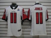 Nike Falcons 11 Julio Jones White With Hall of Fame 50th Patch Stitched NFL Elite Jersey