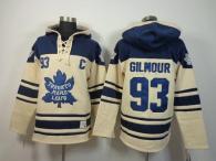 Toronto Maple Leafs -93 Doug Gilmour Cream Sawyer Hooded Sweatshirt Stitched NHL Jersey
