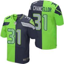 Nike Seahawks -31 Kam Chancellor Steel Blue Green  Stitched NFL Elite Split Jersey