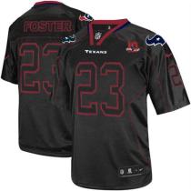 Nike Houston Texans #23 Arian Foster Lights Out Black With 10th Patch Men's Stitched NFL Elite Jerse