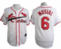 St Louis Cardinals #6 Stan Musial White Cooperstown Throwback Stitched MLB Jersey
