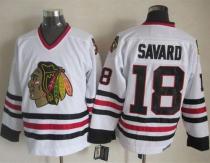 Chicago Blackhawks -18 Denis Savard White CCM Throwback Stitched NHL Jersey