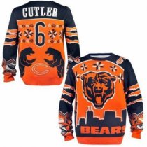 Nike Chicago Bears -6 Jay Cutler Orange Navy Blue Ugly Sweater
