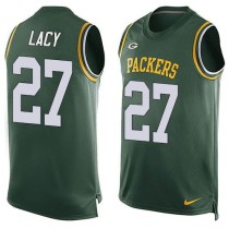 Nike Green Bay Packers -27 Eddie Lacy Green Team Color Stitched NFL Limited Tank Top Jersey