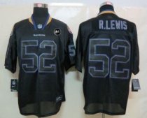 Nike Ravens -52 Ray Lewis Lights Out Black With Art Patch Stitched NFL Elite Jersey