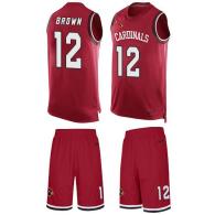 Cardinals -12 John Brown Red Team Color Stitched NFL Limited Tank Top Suit Jersey