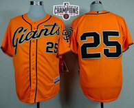 San Francisco Giants #25 Barry Bonds Orange Alternate Cool Base W 2014 World Series Champions Stitch