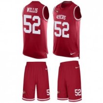49ers #52 Patrick Willis Red Team Color Stitched NFL Limited Tank Top Suit Jersey