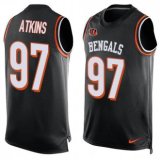 Nike Bengals -97 Geno Atkins Black Team Color Stitched NFL Limited Tank Top Jersey