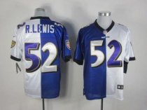 Nike Ravens -52 Ray Lewis Purple White Stitched NFL Elite Split Jersey