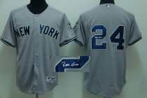 MLB New York Yankees -24 Robinson Cano Stitched Grey Autographed Jersey
