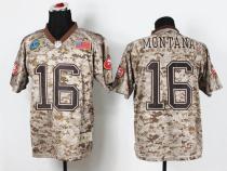 Nike San Francisco 49ers #16 Joe Montana Camo Men‘s Stitched NFL New Elite USMC Jersey