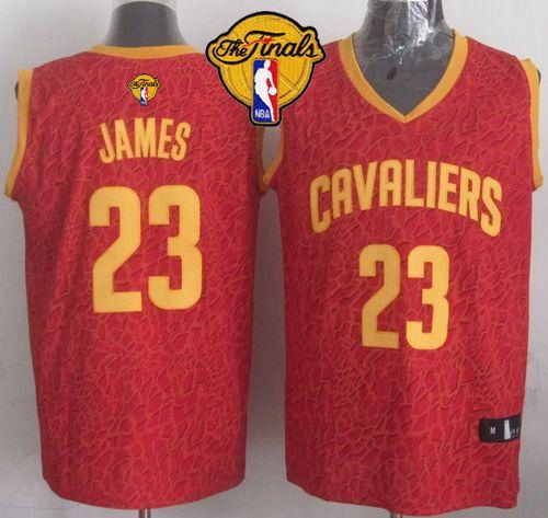 Cleveland Cavaliers -23 LeBron James Red Crazy Light The Finals Patch Stitched NBA Jersey