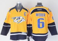 Nashville Predators -6 Shea Weber Yellow Stitched NHL Jersey