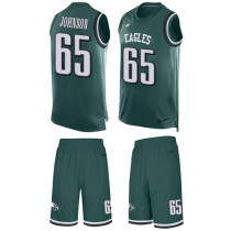 Eagles -65 Lane Johnson Midnight Green Team Color Stitched NFL Limited Tank Top Suit Jersey