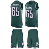 Eagles -65 Lane Johnson Midnight Green Team Color Stitched NFL Limited Tank Top Suit Jersey
