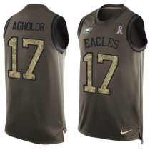 Nike Eagles -17 Nelson Agholor Green Stitched NFL Limited Salute To Service Tank Top Jersey