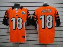 Nike Bengals -18 A J Green Orange Alternate With Hall of Fame 50th Patch Stitched NFL Elite Jersey