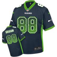 Nike Seattle Seahawks #88 Jimmy Graham Steel Blue Team Color Men's Stitched NFL Elite Drift Fashion