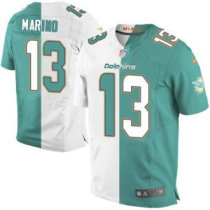 Nike Dolphins -13 Dan Marino Aqua Green White Stitched NFL Elite Split Jersey