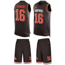 Browns -16 Andrew Hawkins Brown Team Color Stitched NFL Limited Tank Top Suit Jersey