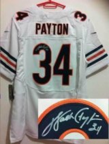 NEW NFL Chicago Bears 34 Walter Payton White Jerseys(Signed Elite)