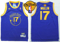 Golden State Warriors -17 Chris Mullin Blue New Throwback The Finals Patch Stitched NBA Jersey