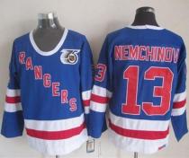 New York Rangers -13 Sergei Nemchinov Blue CCM 75TH Stitched NHL Jersey
