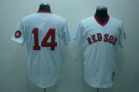 Mitchell and Ness Boston Red Sox #14 Jim Rice Stitched White Throwback MLB Jersey