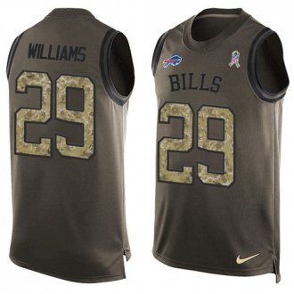 Nike Bills -29 Karlos Williams Green Stitched NFL Limited Salute To Service Tank Top Jersey