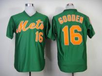 Mitchell and Ness 1985 New York Mets -16 Dwight Gooden Green Throwback Stitched MLB Jersey