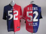 Nike Baltimore Ravens & San Francisco 49ers #52 Ray Lewis Patrick Willis Purple Red Men‘s Stitched N