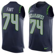 Nike Seahawks -74 George Fant Steel Blue Team Color Stitched NFL Limited Tank Top Jersey