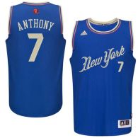New York Knicks -7 Carmelo Anthony Blue 2015-2016 Christmas Day Stitched NBA Jersey