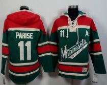 Minnesota Wild -11 Zach Parise Green Red Sawyer Hooded Sweatshirt Stitched NHL Jersey